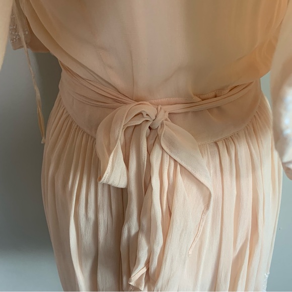 Free People Chiffon Beaded Wrap Belted Ruffle Front Dress - Picture 5 of 12